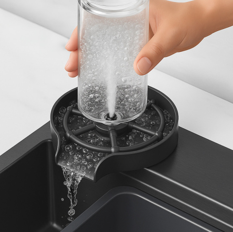 ZLEWOZMYWAK JEDNOKOMOROWY WIELOFUNKCYJNY COSTA 75X46 CZARNY ZLEW KUCHENNY