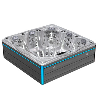 JACUZZI OGRODOWE WANNA SPA748 CAPPUCCINO OBUDOWA SZARA DESKA F24 230x230 CM