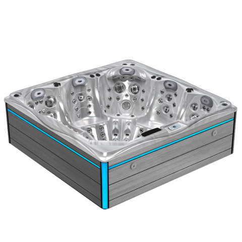 JACUZZI OGRODOWE WANNA SPA748 CAPPUCCINO OBUDOWA SZARA DESKA F27 230x230 CM