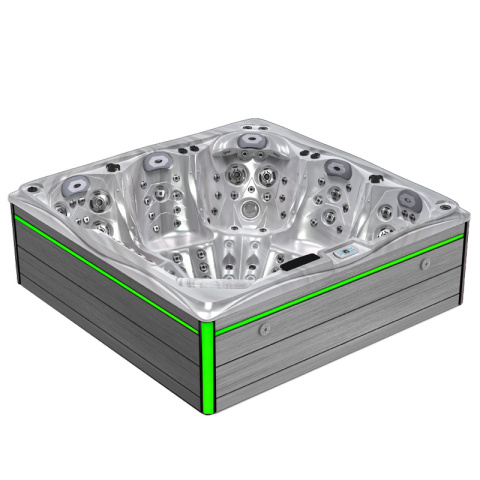 JACUZZI OGRODOWE WANNA SPA748 CAPPUCCINO OBUDOWA SZARA DESKA F27 230x230 CM