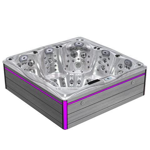 JACUZZI OGRODOWE WANNA SPA748 CAPPUCCINO OBUDOWA SZARA DESKA F27 230x230 CM