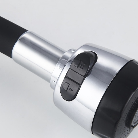 BATERIA KUCHENNA ŚCIENNA DOVER GIĘTKA CZARNA WYLEWKA PODSTAWA CHROM