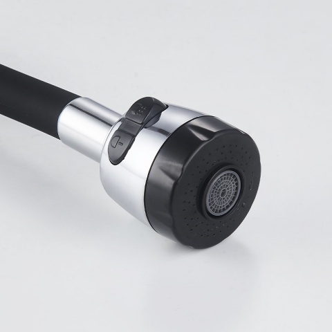 BATERIA KUCHENNA ŚCIENNA DOVER GIĘTKA CZARNA WYLEWKA PODSTAWA CHROM