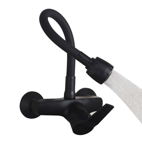 BATERIA KUCHENNA ŚCIENNA DOVER GIĘTKA CZARNA WYLEWKA PODSTAWA CZARNA