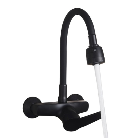 BATERIA KUCHENNA ŚCIENNA DOVER GIĘTKA CZARNA WYLEWKA PODSTAWA CZARNA