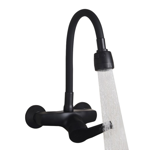 BATERIA KUCHENNA ŚCIENNA DOVER GIĘTKA CZARNA WYLEWKA PODSTAWA CZARNA