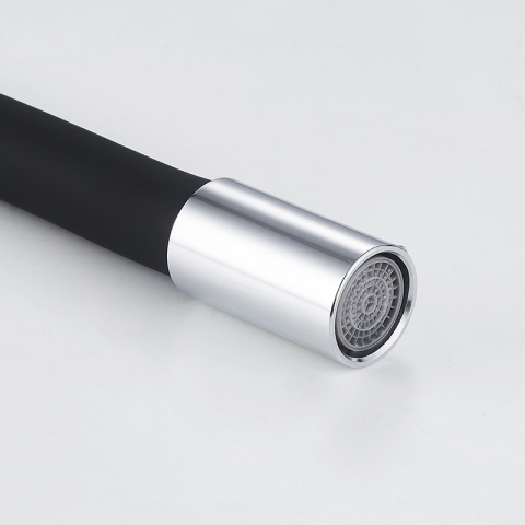 BATERIA KUCHENNA ŚCIENNA EBRO GIĘTKA CZARNA WYLEWKA PODSTAWA CHROM