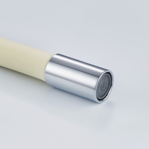 BATERIA KUCHENNA ŚCIENNA EBRO GIĘTKA WYLEWKA ECRU PODSTAWA CHROM