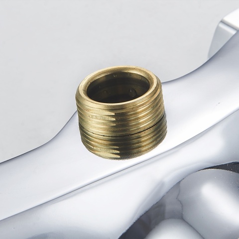 BATERIA KUCHENNA ŚCIENNA EBRO GIĘTKA WYLEWKA ECRU PODSTAWA CHROM