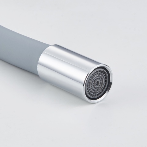 BATERIA KUCHENNA ŚCIENNA EBRO GIĘTKA SZARA WYLEWKA PODSTAWA CHROM