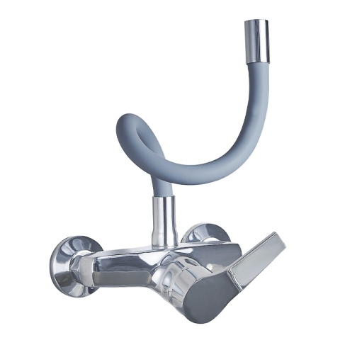 BATERIA KUCHENNA ŚCIENNA EBRO GIĘTKA SZARA WYLEWKA PODSTAWA CHROM