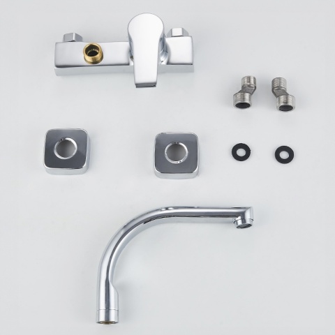 BATERIA KUCHENNA ŚCIENNA OBROTOWA WYLEWKA KRAN ELBA CHROM