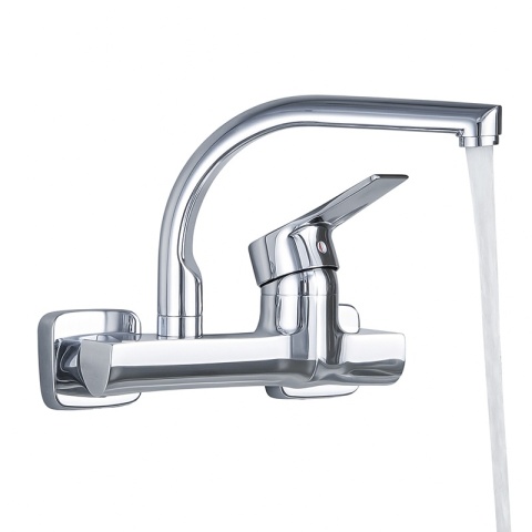 BATERIA KUCHENNA ŚCIENNA OBROTOWA WYLEWKA KRAN ELBA CHROM