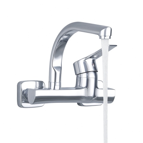 BATERIA KUCHENNA ŚCIENNA OBROTOWA WYLEWKA KRAN ELBA CHROM