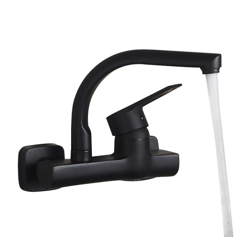 BATERIA KUCHENNA ŚCIENNA OBROTOWA WYLEWKA KRAN ELBA CZARNA