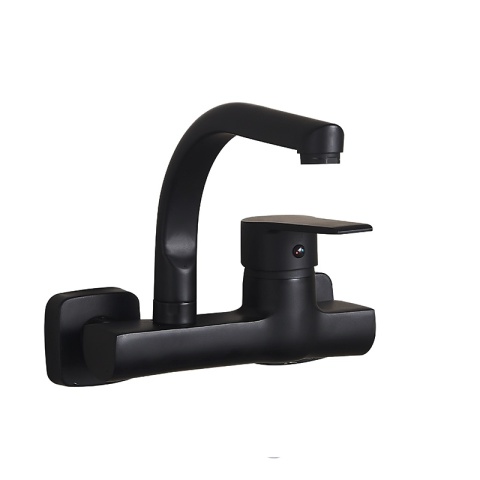 BATERIA KUCHENNA ŚCIENNA OBROTOWA WYLEWKA KRAN ELBA CZARNA