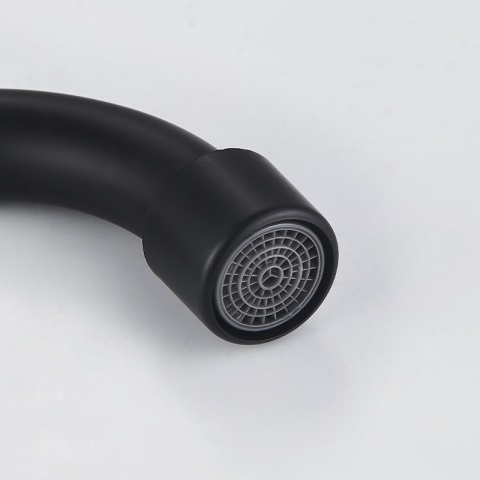 BATERIA KUCHENNA ŚCIENNA OBROTOWA DŁUGA WYLEWKA KRAN RETRO FLORA CZARNA