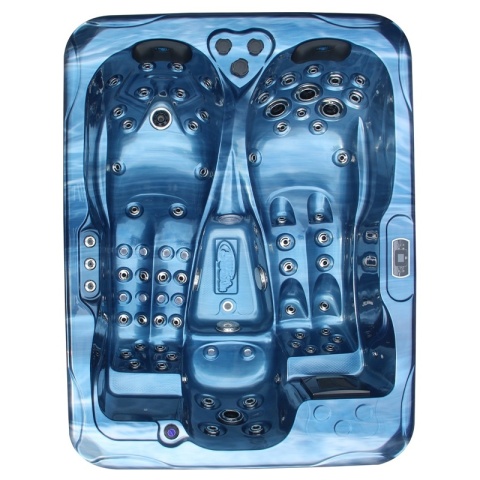 JACUZZI OGRODOWE WANNA SPA102 NIEBIESKA FALA OCEANU OBUDOWA ANTRACYT 210x160 CM