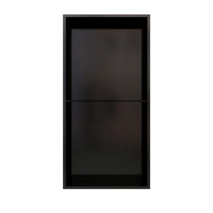 PÓŁKA ŁAZIENKOWA WNĘKOWA DUO Z KOŁNIERZEM CZARNA 60X30X10 CM