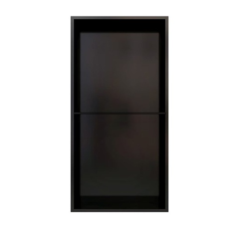 PÓŁKA ŁAZIENKOWA WNĘKOWA DUO Z KOŁNIERZEM CZARNA 60X30X10 CM