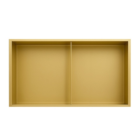 PÓŁKA ŁAZIENKOWA WNĘKOWA DUO Z KOŁNIERZEM ZŁOTA 60X30X10 CM