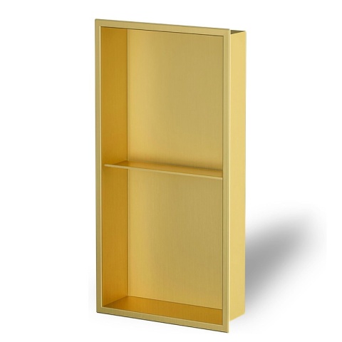 PÓŁKA ŁAZIENKOWA WNĘKOWA DUO Z KOŁNIERZEM ZŁOTA 60X30X10 CM