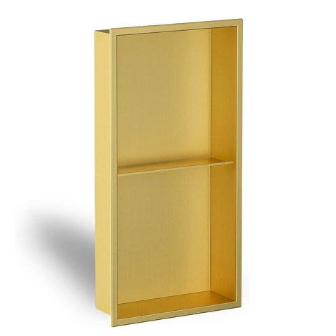 PÓŁKA ŁAZIENKOWA WNĘKOWA DUO Z KOŁNIERZEM ZŁOTA 60X30X10 CM