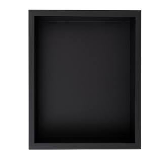 PÓŁKA ŁAZIENKOWA WNĘKOWA IGA Z KOŁNIERZEM CZARNA 30X20X10 CM