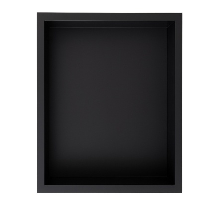 PÓŁKA ŁAZIENKOWA WNĘKOWA IGA Z KOŁNIERZEM CZARNA 30X20X10 CM