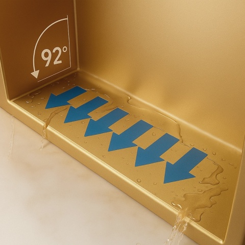 PÓŁKA ŁAZIENKOWA WNĘKOWA IGA Z KOŁNIERZEM ZŁOTA 45X30X7 CM