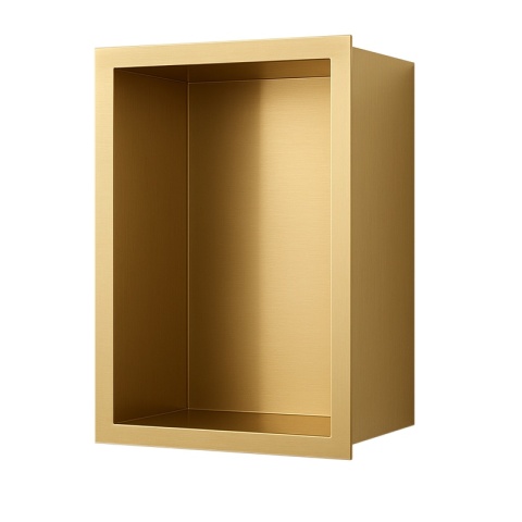 PÓŁKA ŁAZIENKOWA WNĘKOWA IGA Z KOŁNIERZEM ZŁOTY 30X20X10 CM