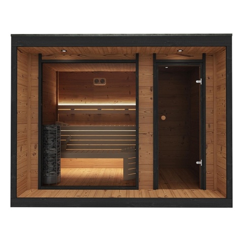 SAUNA OGRODOWA FIŃSKA ALTANKA Z PIECEM SELIN 9kW 6 OSOBOWA 205x300 CM