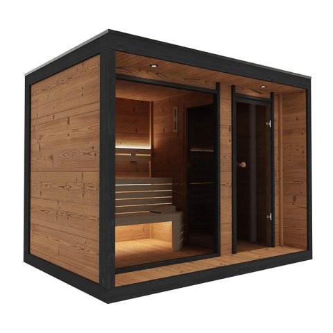 SAUNA OGRODOWA FIŃSKA ALTANKA Z PIECEM SELIN 9kW 6 OSOBOWA 205x300 CM