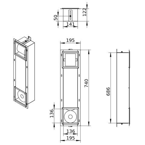 UCHWYT WNĘKOWY NA PAPIER TOALETOWY Z MAGAZYNKIEM DO ZABUDOWY DARIO-BL CZARNY