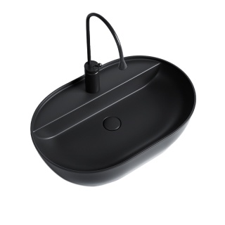 UMYWALKA NABLATOWA CERAMICZNA OWALNA EMI-MTB-605 CZARNY MAT 60x40 CM