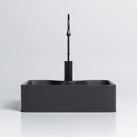 UMYWALKA NABLATOWA CERAMICZNA PROSTOKĄTNA ELISE-MTB-480 CZARNY MAT 48x37 CM