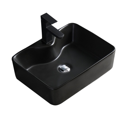 UMYWALKA NABLATOWA CERAMICZNA PROSTOKĄTNA ELISE-MTB-480 CZARNY MAT 48x37 CM