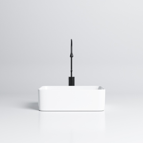 UMYWALKA NABLATOWA CERAMICZNA PROSTOKĄTNA LUXO-WH-410 BIAŁY POŁYSK 41x31 CM