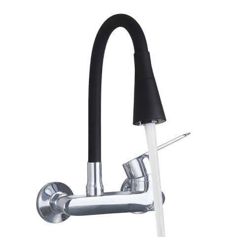 BATERIA KUCHENNA ŚCIENNA HARBOR GIĘTKA CZARNA WYLEWKA PODSTAWA CHROM