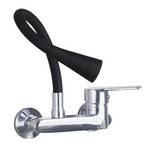 BATERIA KUCHENNA ŚCIENNA HARBOR GIĘTKA CZARNA WYLEWKA PODSTAWA CHROM