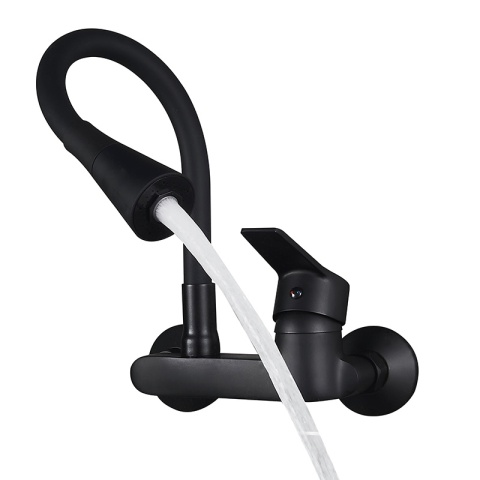 BATERIA KUCHENNA ŚCIENNA HARBOR GIĘTKA CZARNA WYLEWKA PODSTAWA CZARNA