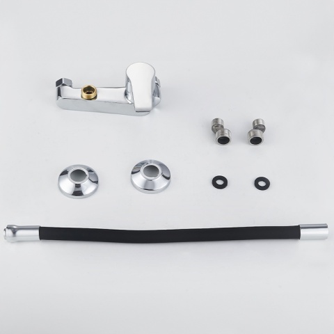 BATERIA KUCHENNA ŚCIENNA KRAN LARGO GIĘTKA CZARNA WYLEWKA PODSTAWA CHROM