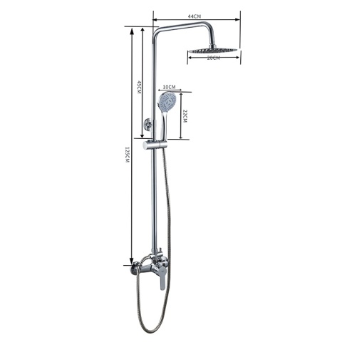 BATERIA PRYSZNICOWA ŁAZIENKOWA ŚCIENNA ZESTAW Z DESZCZOWNICĄ HAVANA CHROM