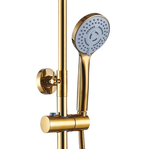 BATERIA PRYSZNICOWA ŁAZIENKOWA ŚCIENNA ZESTAW Z DESZCZOWNICĄ HAVANA ZŁOTA