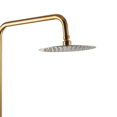 BATERIA PRYSZNICOWA ŁAZIENKOWA ŚCIENNA ZESTAW Z DESZCZOWNICĄ HAVANA ZŁOTA