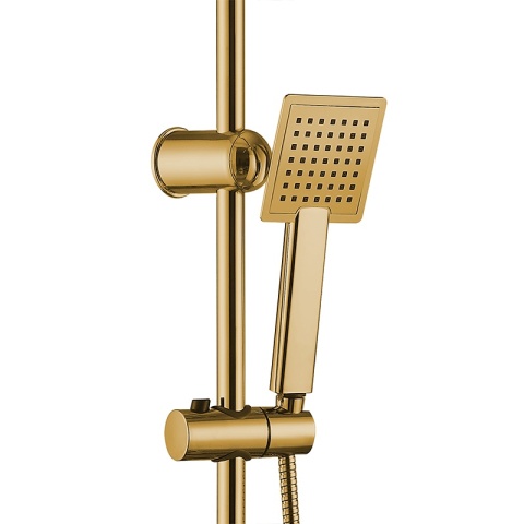 ZESTAW PRYSZNICOWY ŁAZIENKOWY Z DESZCZOWNICĄ ŚCIENNY MANS ZŁOTY
