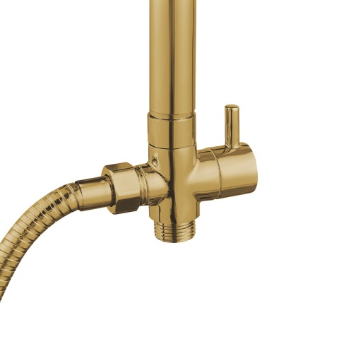 ZESTAW PRYSZNICOWY ŁAZIENKOWY Z DESZCZOWNICĄ ŚCIENNY MANS ZŁOTY