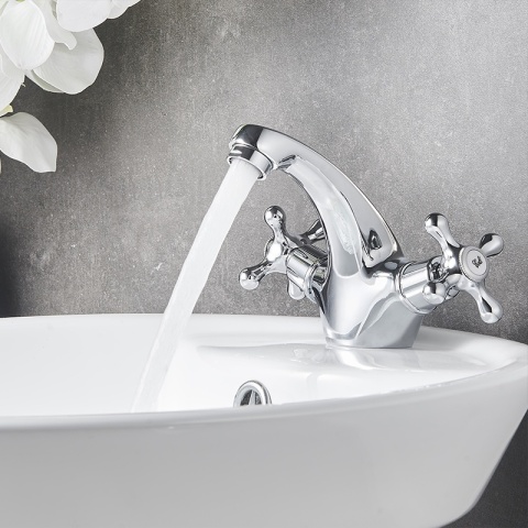 BATERIA UMYWALKOWA ŁAZIENKOWA STOJĄCA RETRO VIOLA CHROM