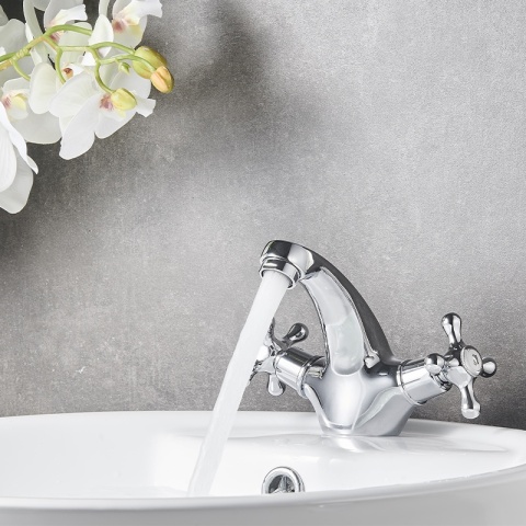 BATERIA UMYWALKOWA ŁAZIENKOWA STOJĄCA RETRO VIOLA CHROM