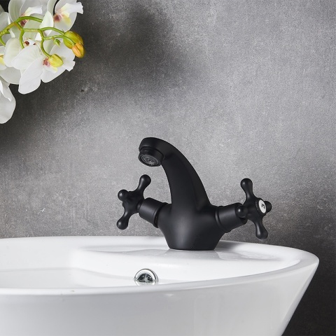 BATERIA UMYWALKOWA ŁAZIENKOWA STOJĄCA RETRO VIOLA CZARNA